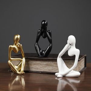 Home accessories Decor Thinker Statue Abstract Figure Sculpture Small Ornaments Resin Statue Home Crafts Home Decoration Modern Figurines For Interior