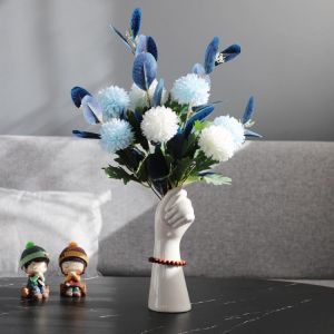 Home accessories Flowers & Plants W&G Ins Nordic Ceramic Vase Decoration Home Design Plant Pot Fake Flowers In Vase Ornament Living Room Office Hydroponic Decor