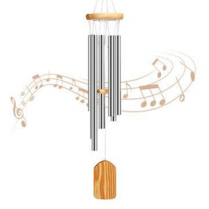 PATHONOR Wind Chimes with 6 Aluminum Tubes Wooden Wind Bell Memorial Wind Chimes Best Gift Chimes Decor for Garden Patio Outdoor