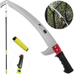 6-19.7 Ft Tree Pruner Telescopic Pole Saw Curved Saw Blade Pruning Trimmer