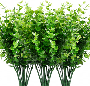 9 Bundles Fake Plants Greenery Stems Fade Resistant Faux Plastic Plants Outdoor