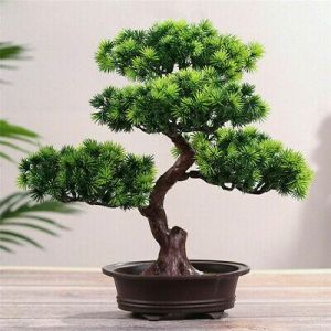 Home accessories Flowers & Plants Fake Artificial Green Plant Bonsai Potted Simulation Pine Tree Home Desk Decor