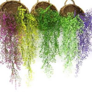 Artificial Fake Hanging Flowers Vine Garland Plants Home Wall Decor In/Outdoor `