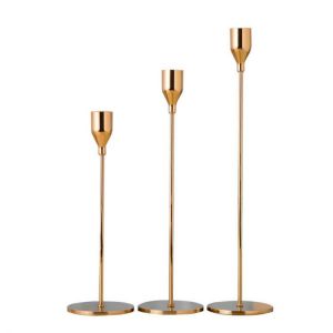 Home accessories Decor 3Pcs/Set Chinese Style Metal Candle Holders Simple Golden Wedding Decoration Bar Party Living Room Decor Home Decor Candlestick