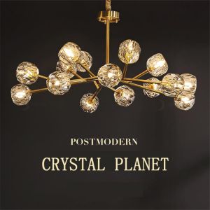 Home accessories Electronics Modern American ALL Copper Crystal Chandelier Lighting and Dining Room Luxury Gold Lustre Kitchen Molecular art Hanging Lamps