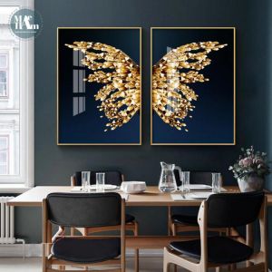 Home accessories Decor Nordic Golden butterfly Gilt Picture Wall Poster Modern Style Canvas Print Painting Art Aisle Living Room bedroom Decoration