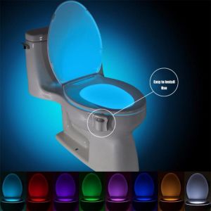 Home accessories bathroom Smart PIR Motion Sensor Toilet Seat Night Light 8 Colors Waterproof Backlight For Toilet Bowl LED Luminaria Lamp WC Toilet Light