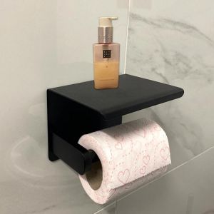 Home accessories bathroom Stainless Steel Toilet Paper Holder Bathroom Wall Mount WC Paper Phone Holder Shelf Towel Roll shelf Accessories