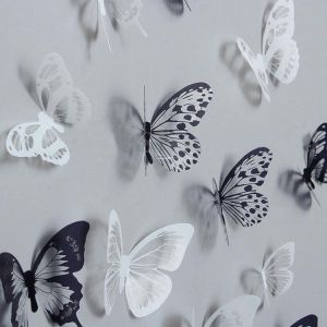 36pcs 3D Crystal Butterfly Wall Stickers Creative Butterflies with Diamond Home Decor Kids Room Decoration Art Wall Decals