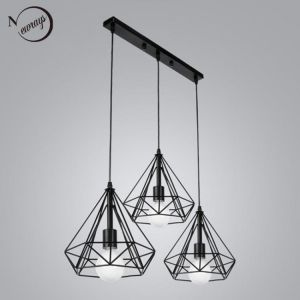 Home accessories Electronics Black retro industrial iron 3 heads pendant lights E27 LED can design own lamps for kitchen living room bedroom aisle restaurant
