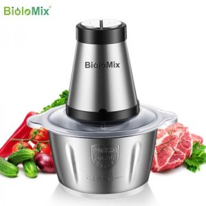 Home accessories kitchen  BioloMix 2 Speeds 500W Stainless steel 2L Capacity Electric Chopper Meat Grinder Mincer Food Processor Slicer