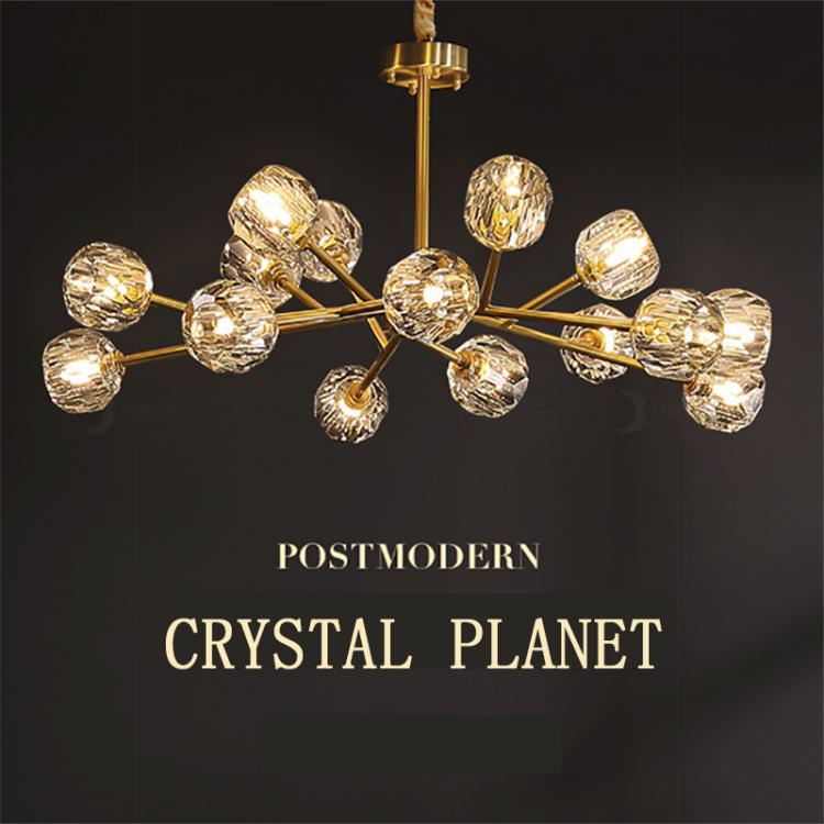 Home accessories Electronics Modern American ALL Copper Crystal Chandelier Lighting and Dining Room Luxury Gold Lustre Kitchen Molecular art Hanging Lamps