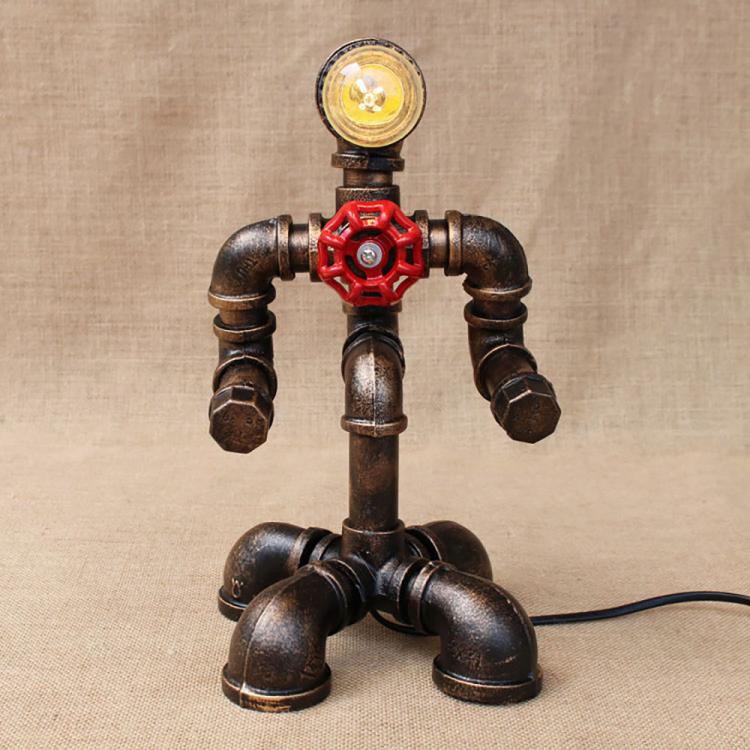 Home accessories Electronics Art deco black workroom table lamp e27 vintage retro robot desk light sconce for study bedroom bedside workshop office